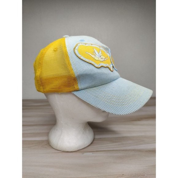 Vintage Walt Disney World Tinkerbell Snapback Hat Corduroy Embroidered Patch - Picture 8 of 11